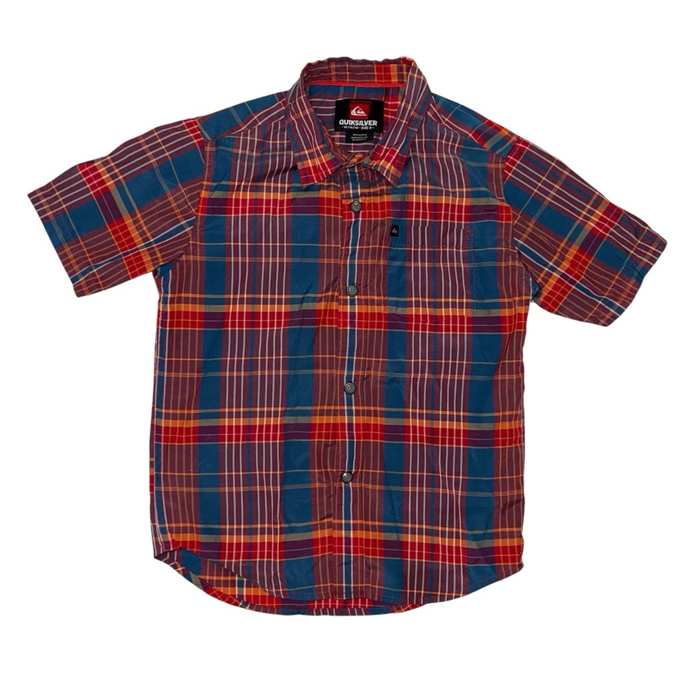 Quiksilver Kids Boy Plaid Button-up Shirt Colorful Collared